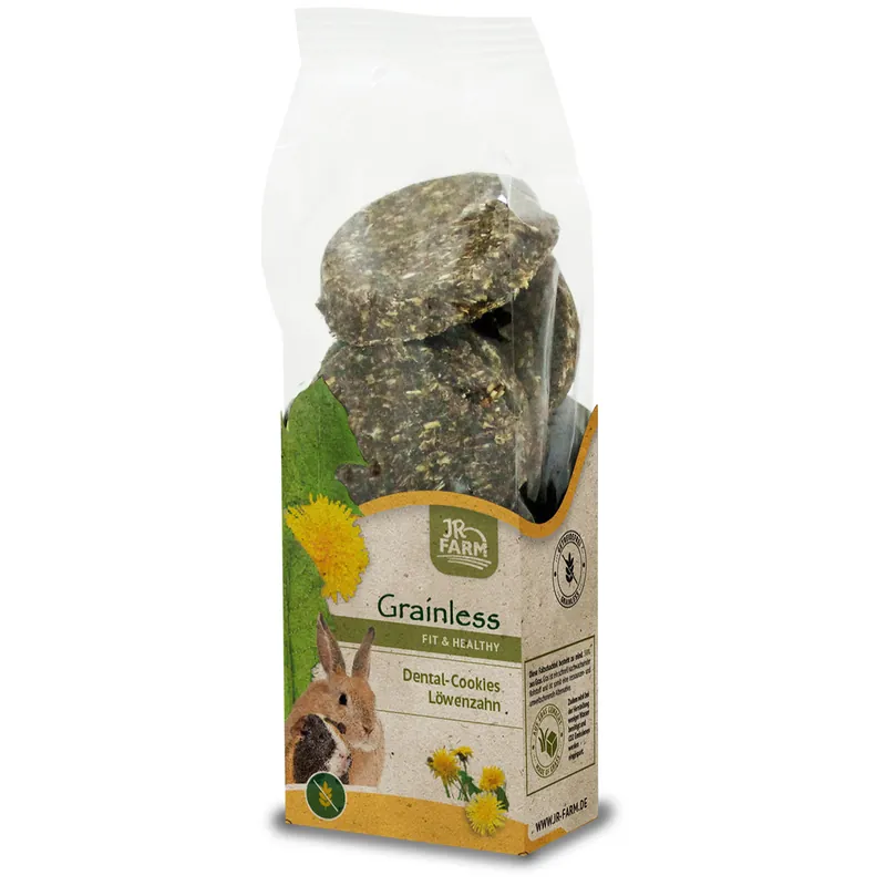Echt Sparpaket 2 x 150 g JR Farm Grainless Fit & Healthy Dental-Cookies Löwenzahn Nager Snack